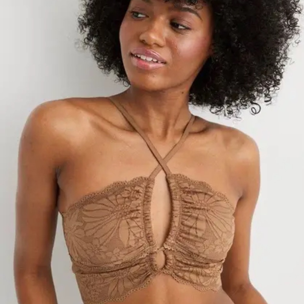 Elegant Brown Lace Bralette